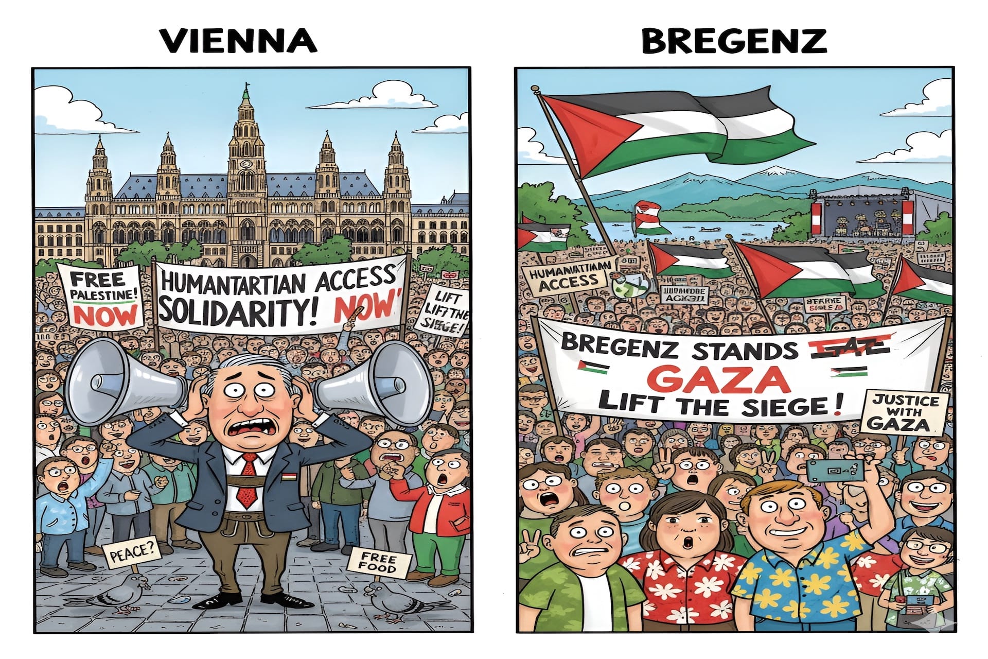 Pro-Palestine Demonstrations in Austria